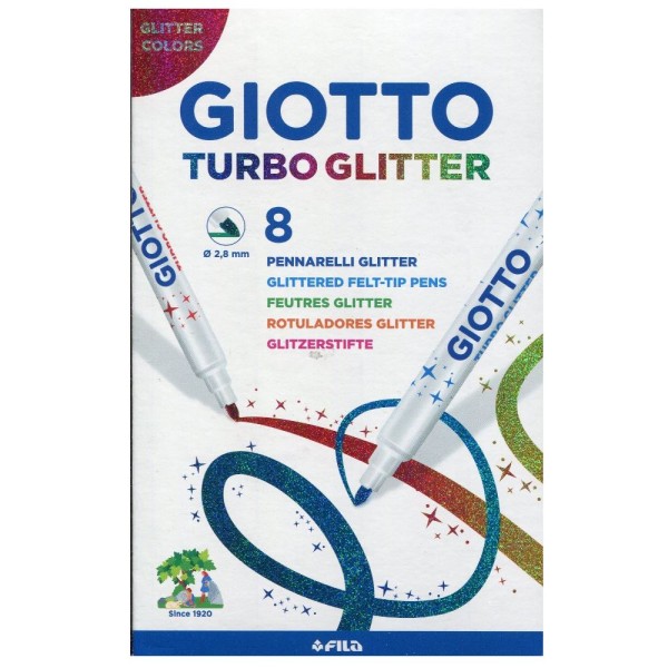 Μαρκαδόροι Turbo Glitter 8τεμ. Giotto
