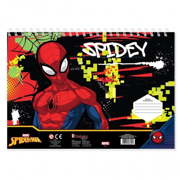 Μπλοκ Ζωγραφικής με Αυτοκόλλητα 23x33 40Φ Spider-Man
