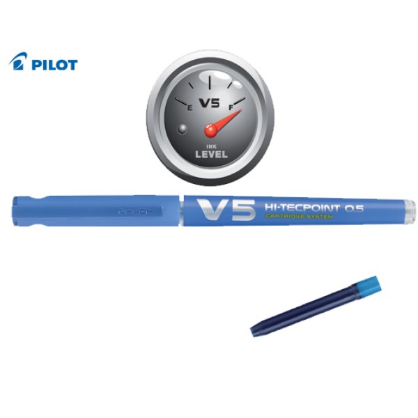 Στυλό Μαρκαδόρος V5 0.5mm (Με Αμπούλα) Μπλε Pilot