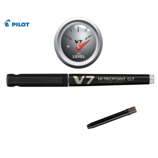 Στυλό Μαρκαδόρος V7 0.7mm (Με Αμπούλα) Μαύρο Pilot